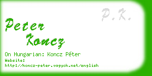 peter koncz business card